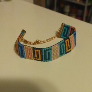 Beautiful Hand Made Tribal Aztec Beaded Adjustable Bracelet